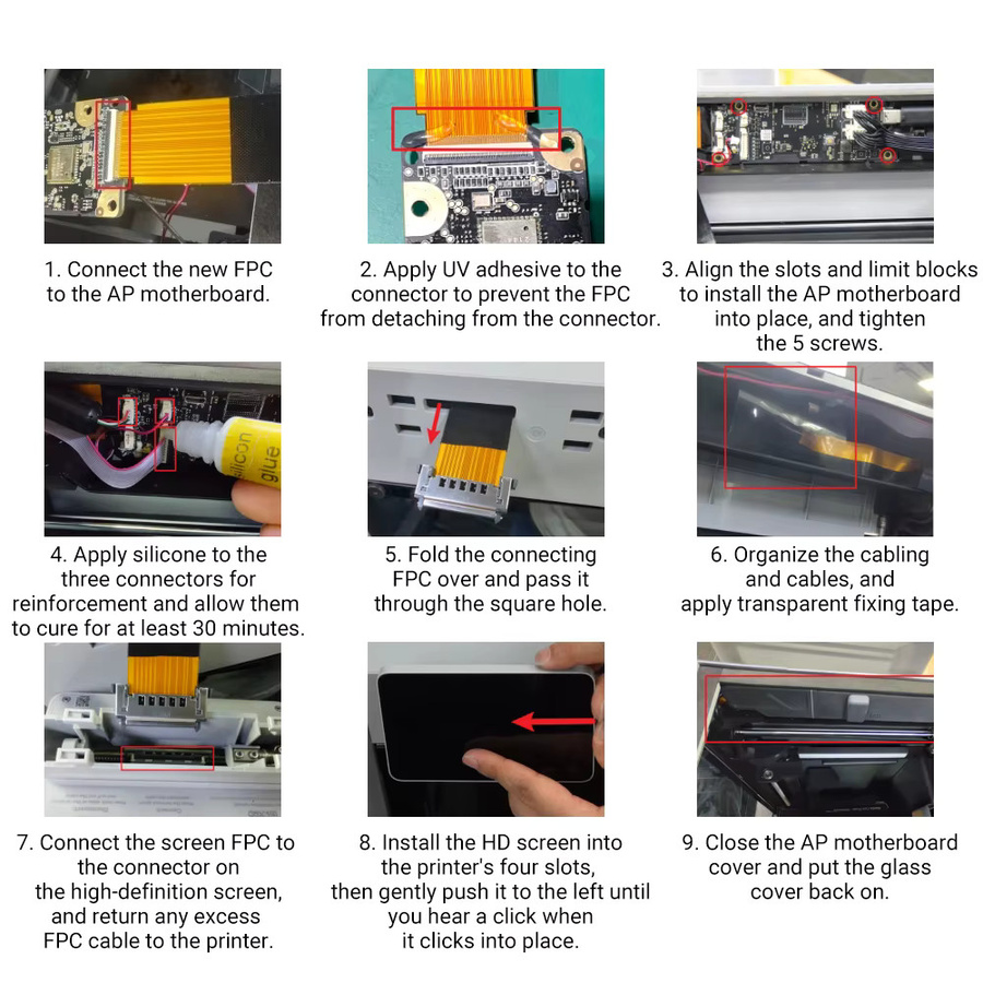 AP-Board Ersatz Flexkabel für Bamboo Lab X1 und X1C Touchscreen Display-Anschluss, Farbe: Schwarz - Bild 6