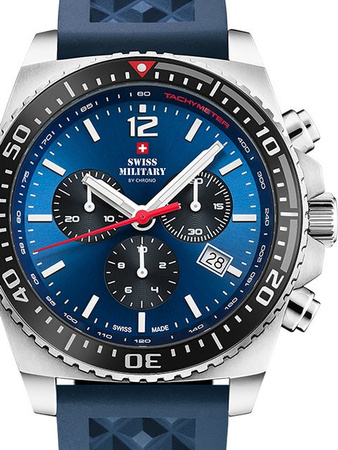 Swiss Military Chronograph, Quarz, Edelstahl, 45 mm, Herren
