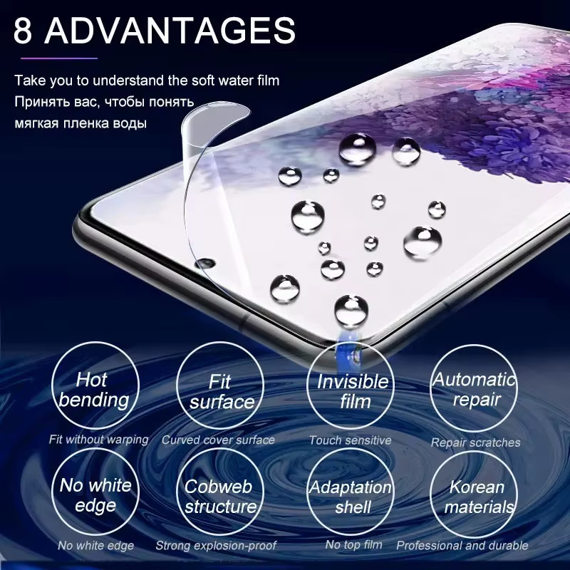 HD Hydrogel-Displayschutzfolie für Samsung Galaxy S25 Ultra S26 Ultra S25 Plus S24 S23 S22 S21 FE S20 FE transparent - Bild 3