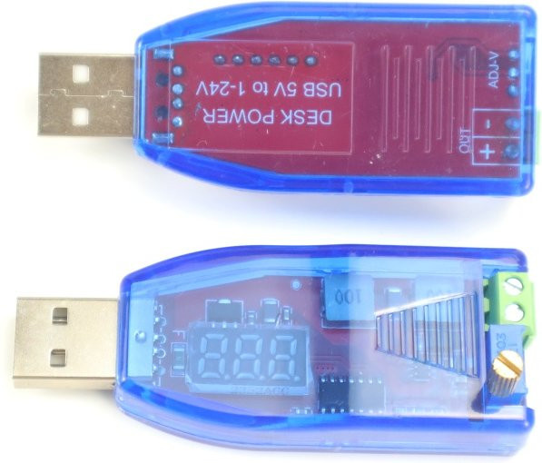 Einstellbares DC-DC USB Boost-Buck-Leistungsmodul als Up- und Down-Konverter für 3,3V, 5V, 9V, 12V und 24V mit USB-C Anschluss in Blau und Grün - Bild 1