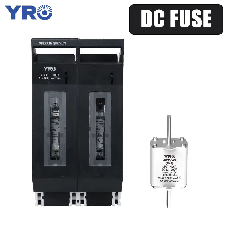 YRO Batterie-Sicherungstrennschalter 2P 400A DC1000V Solar PV Messertyp Sicherungshalter NH00 Schwarz - Bild 5