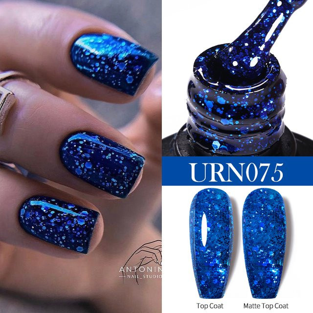UR SUGAR Nagellack, Blau Schwarz Rot Glitter, 7,5 ml - Bild 1