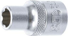 BGS Steckschlüssel-Einsatz Super Lock mit 12,5 mm (1/2 Zoll) Antrieb und 10 mm Schlüsselweite in Silber aus Edelstahl - Bild 1