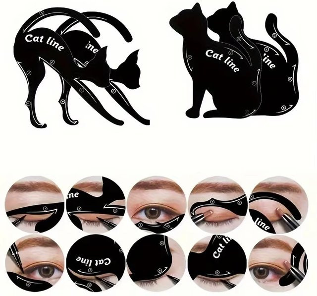 2-teilige Katzenaugen-Schablone, Eyeliner-Schablone, Eyeliner-Guide - Bild 1
