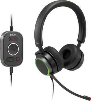 Snom A330D Wired Duo Headset mit USB und 3,5 mm Klinke in Schwarz - Bild 1