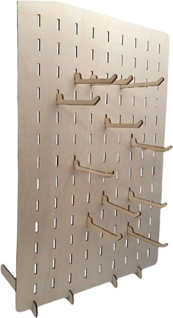 Phenovo Schmuck Organizer und Display Ständer in Braun mit Aufhängern für Ringe und Schlüsselanhänger, Höhe: 35,0 cm, Breite: 25,0 cm - Bild 1