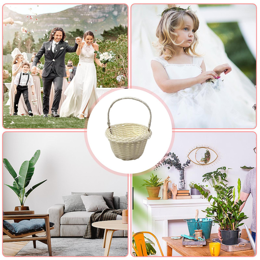 Set mit 4 handgefertigten Rattan-Körben in Braun von Home Living Time als minimalistisches Deko-Ornament - Bild 2