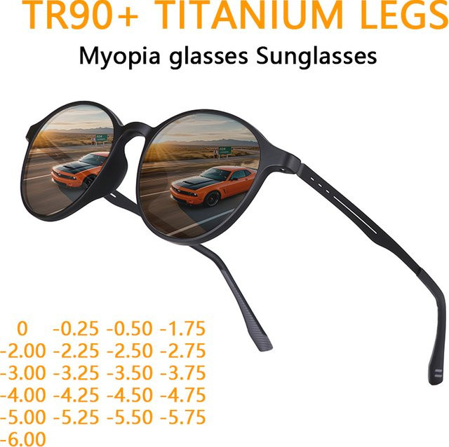 KJDCHD Sonnenbrille, Titan, rund, Vollrand, schwarz, Männer - Bild 1