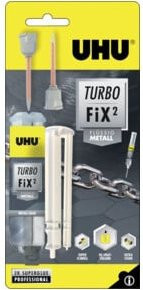 UHU Turbo Fix² Flüssig Metall Zwei-Komponentenkleber, Farbe: Grau, 10 g - Bild 2