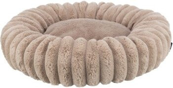 Trixie Hundebett Lonni rund in Beige und Braun mit abnehmbarem Bezug und rutschfester Unterseite, Durchmesser: 50 cm - Bild 1