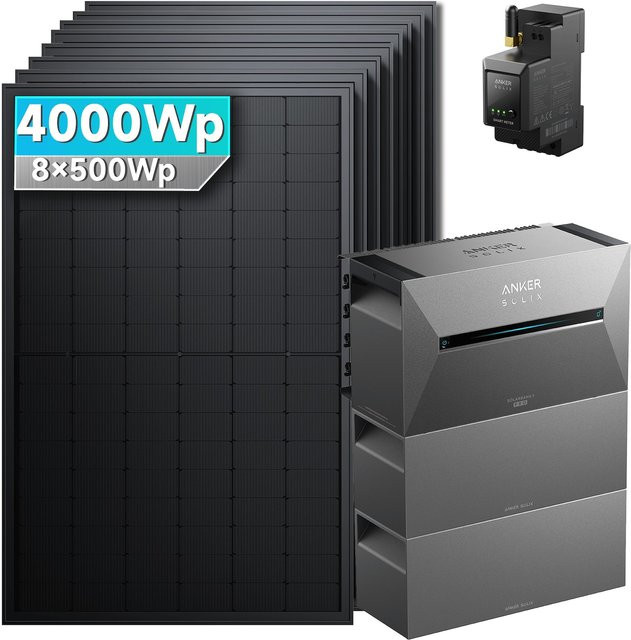 Anker SolarMars Balkonkraftwerk 4000W mit Speicher Anker SOLIX Solarbank 3 E2700 Pro und 2x BP2700 in Grau - Bild 1