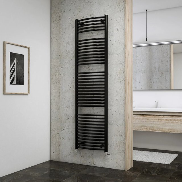 Schulte Design-Heizkörper München rund Anthrazit mit Anschluss von unten, 1.043 W, Höhe: 177,5 cm, Breite: 113,0 cm, Tiefe: 11,3 cm - Bild 1