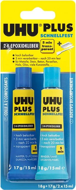 UHU Plus Schnellfest 2-Komponenten-Epoxidkleber Transparent 35 g - Bild 1