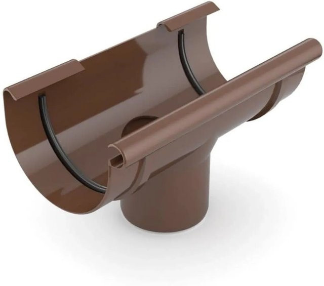 Bryza Rinnenstutzen System 100/63 aus PVC in Braun - Bild 1