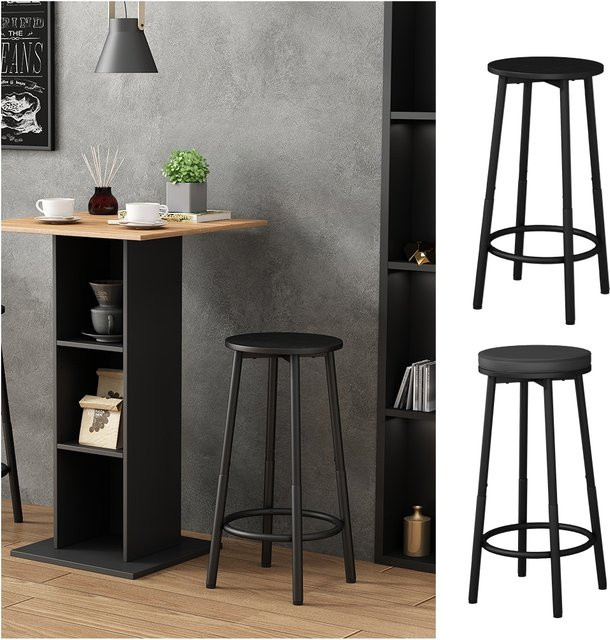 Vicco Barhocker Edmonton Schwarz 2er Set Breite: 31,5 cm, Höhe: 64 cm - Bild 1