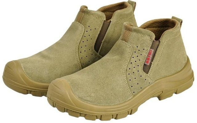 Avant-garde Arbeitsschutzschuhe für Herren aus Leder, bruch- und durchstichfeste isolierte Sicherheitsschuhe für Elektriker, Farbe: Beige, Größe: 36 - Bild 1