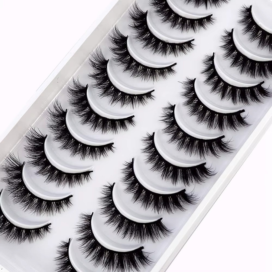 AMSDCN Falsche Wimpern 3D Faux Nerz, 10 Paar, Unisex - Bild 4