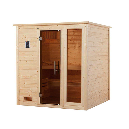 WEKA Massivholzsauna Bergen 1.8 in Braun mit Glastür und Fenstern B/H/T: 198 x 203,5 x 181 cm - Bild 2