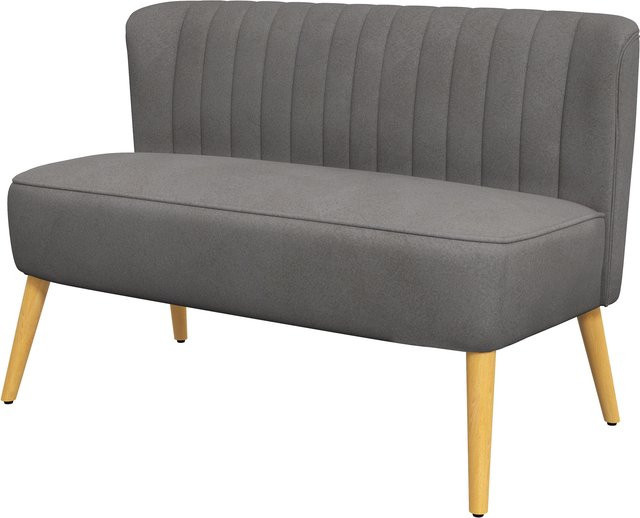 HOMCOM Küchenbank 2-Sitzer Sofa in Dunkelgrau mit Holzbeinen, B/T/H: 117 x 56,5 x 77 cm - Bild 1