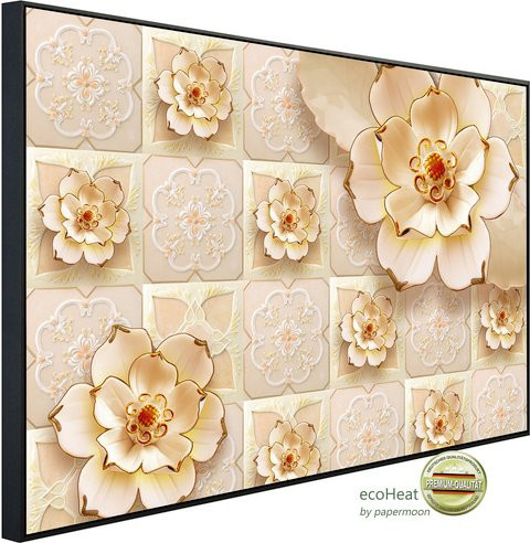 papermoon EcoHeat Infrarotheizung mit Blumenmuster in Bunt und Matt-Effekt, inkl. App- und WLAN-Steuerung - Bild 1