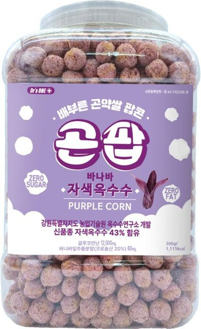 Gonpop Aufgepuffter Konjak-Reis Banane Lila Mais Snack 300 g - Bild 1