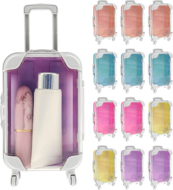 12er Set leere Aufbewahrungsboxen für falsche Wimpern in bunt und transparent aus Kunststoff - Bild 1