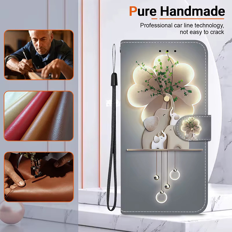 JESSLEI Stand Flip Wallet Case für Honor Play 60 Plus 9T 5G 200 400 Lite 200 Pro mit gemustertem Design - Bild 2