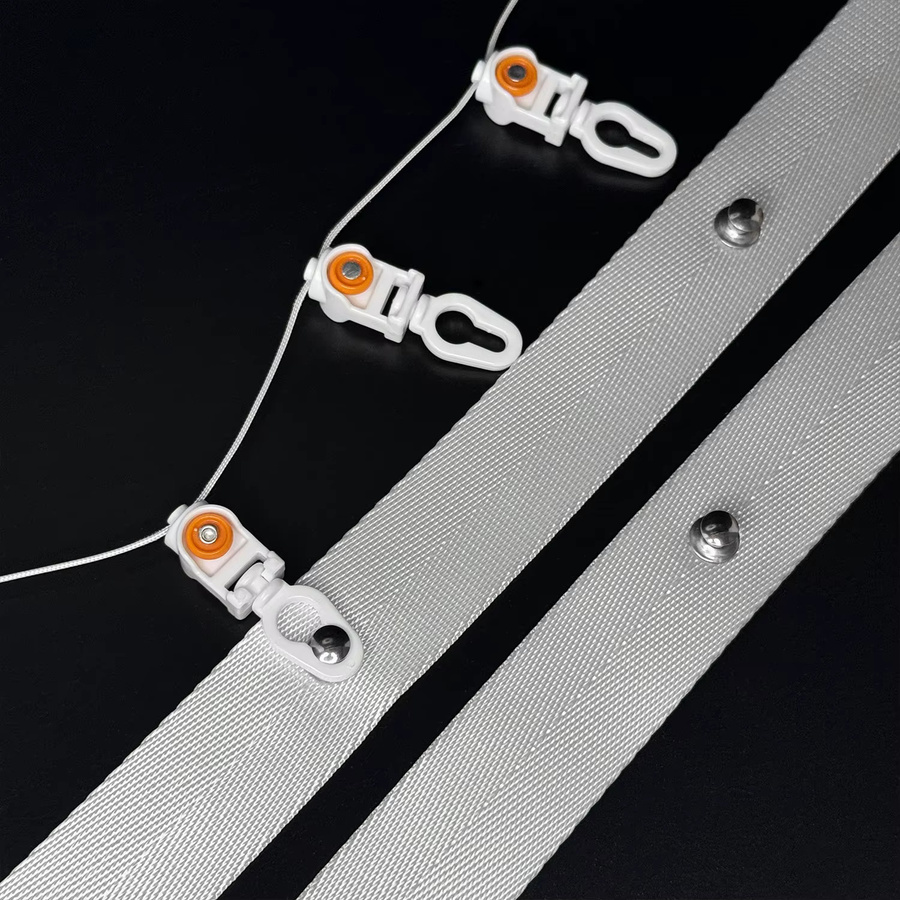 Orange Wheels S Wave Vorhangläufer für Ripple Fold Vorhangschienen, Farbe: Weiß - Bild 4