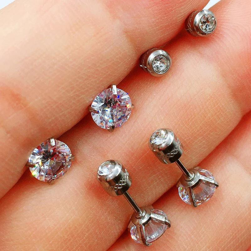 Ohrstecker Edelstahl, Roségold, Zirkonia, Damen - Bild 3