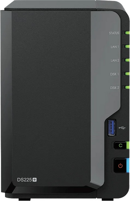 Synology DS225+ NAS System in Schwarz mit Ethernet/LAN Anschluss - Bild 1