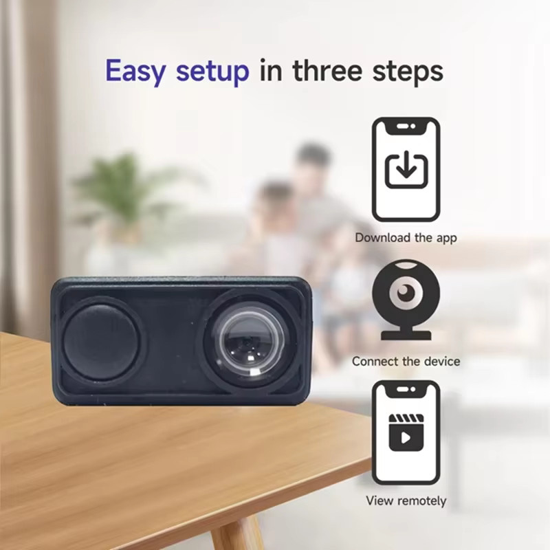 Lenovo Kabellose Mini-WLAN-Sicherheitskamera in Schwarz mit Nachtsicht, Bewegungserkennung und App-Steuerung - Bild 4