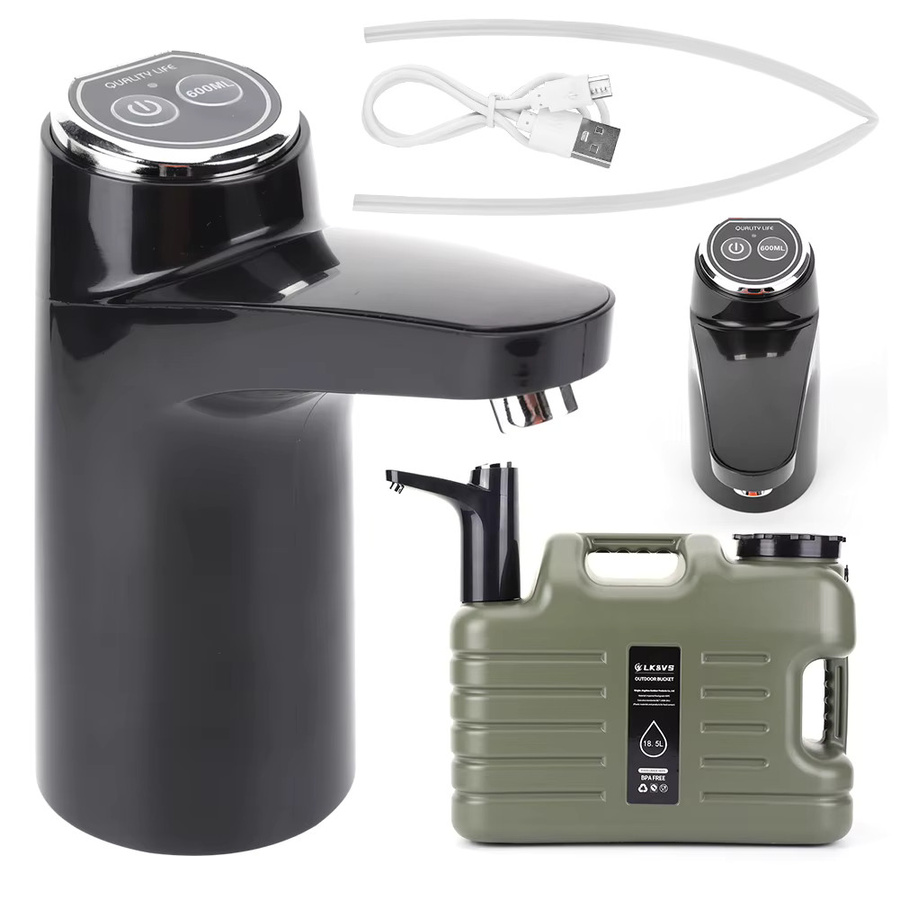 Elektrische Wasserpumpe von APWIKOGER, tragbarer USB-aufladbarer Wasserspender in Schwarz aus Kunststoff - Bild 3