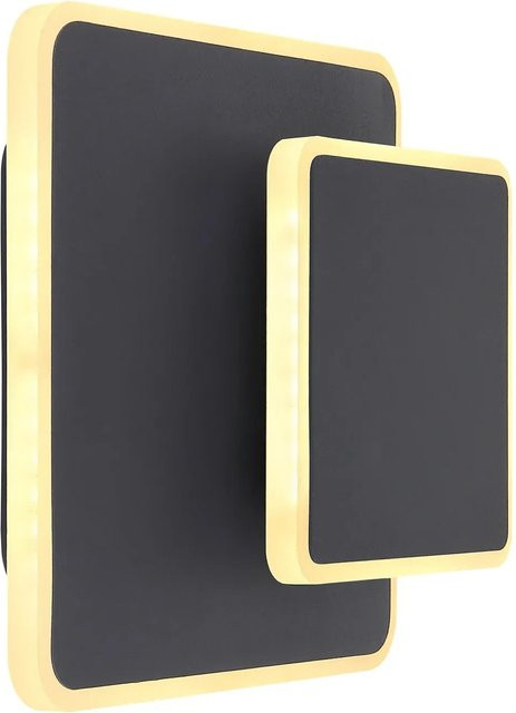 Globo LED-Wandleuchte Many Schwarz Modern Up-Down Licht mit warmweißem Licht B/H: 20 x 17 cm - Bild 1