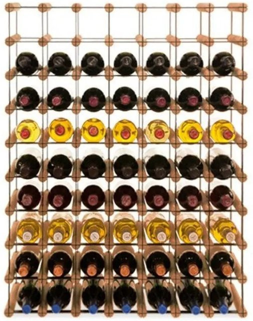 PROREGAL Modulares Weinregal Vinotega Mod aus massivem Kiefernholz, Braun geölt, H x B x T: 92,5 x 72,5 x 24,5 cm - Bild 1