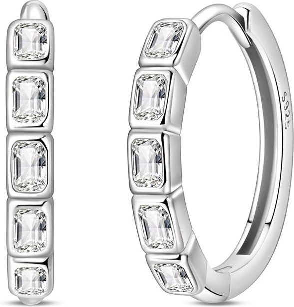 Ohrringe 925 Silber, Pterosaurier, Zirkonia, Weiß, Damen - Bild 1