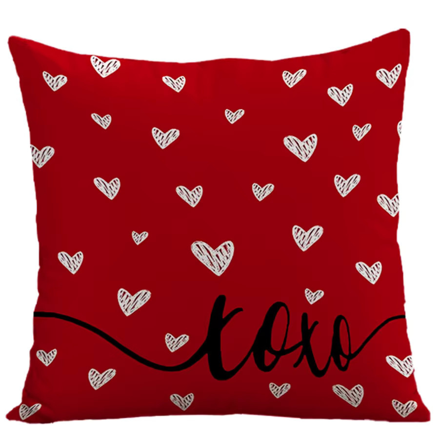 VIKAMA Herzförmiger Velours Kissenbezug in Rot für dein Wohnzimmer, B/T/H: 30 x 30 x 4 cm - Bild 4