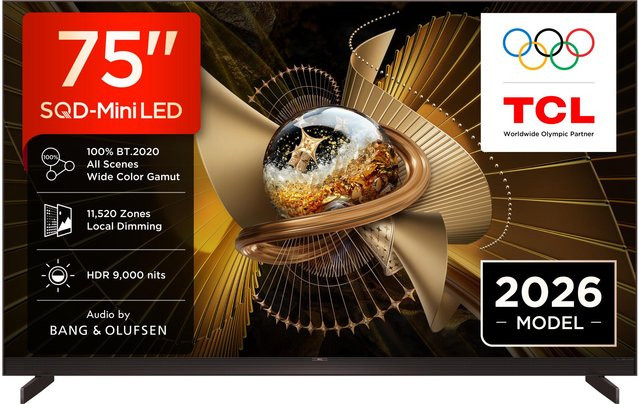TCL SQD-Mini LED TV 75 Zoll 4K UHD Smart TV in Schwarz mit Wi-Fi, Bluetooth und HDMI - Bild 1