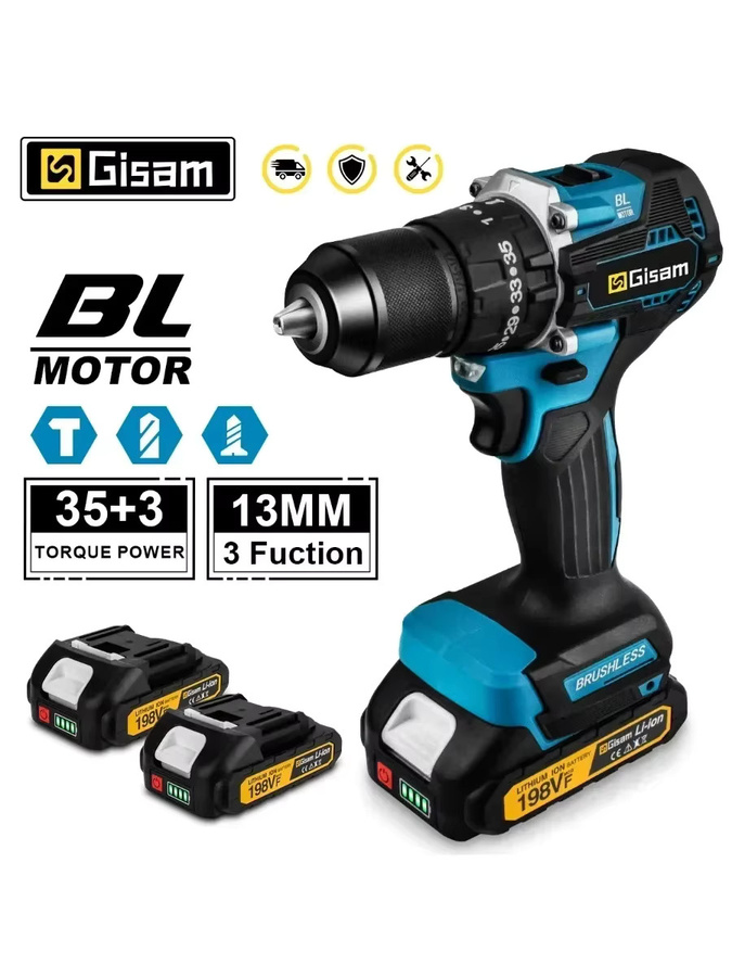 G nto Bürstenlose elektrische Schlagbohrmaschine mit 65 Nm Drehmoment und 38 Stufen, kompatibel mit Makita 18 V LXT Akku-Pins - Bild 7