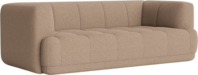 HAY Quilton 2 Sitzer Sofa in Beige mit Textilbezug und Quilting-Optik - Bild 1