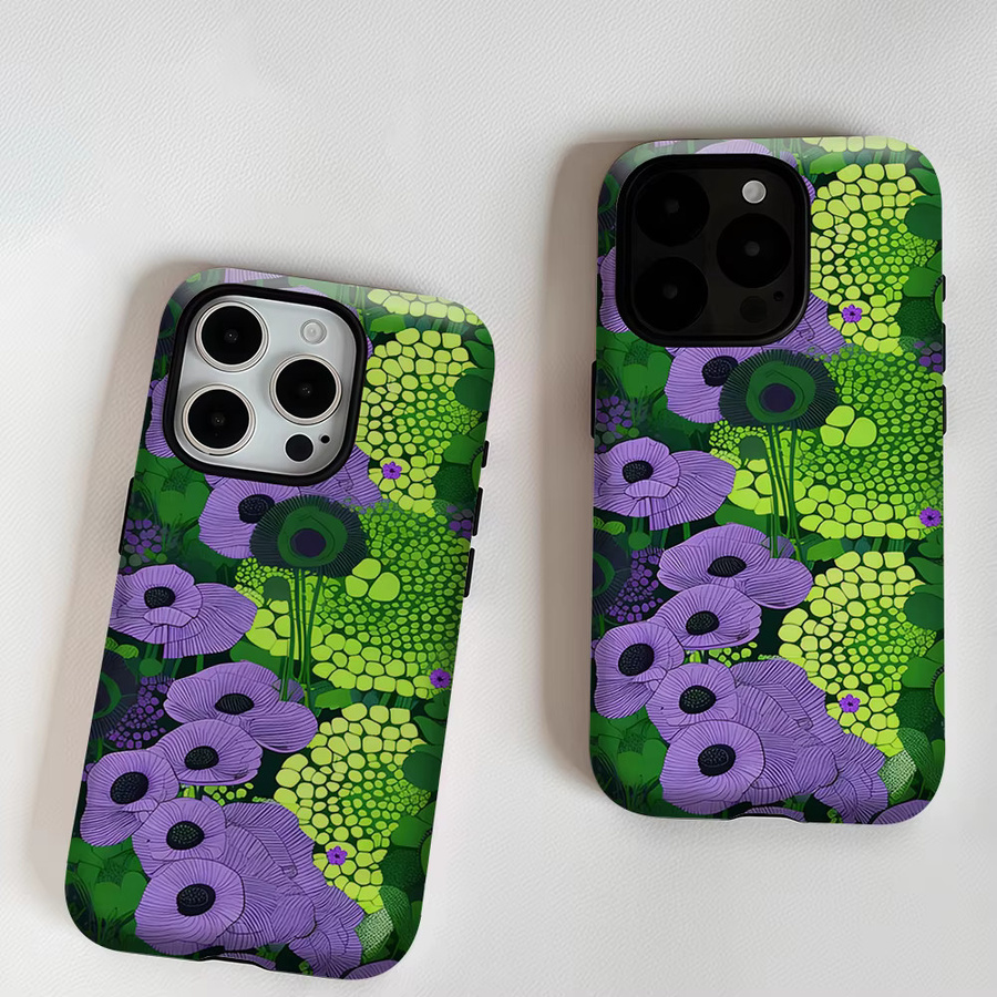 Aurea Case Matte Bumper MagSafe Schutzhülle für iPhone 14 15 16 17 Pro Max Plus in Lila Mohnblumen-Garten - Bild 5