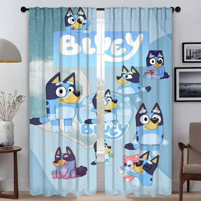 B-BlueyS Verdunkelungsvorhang 2-teiliges Set Blau, moderne Wohnzimmervorhänge aus Polyester, Breite: 50 cm, Höhe: 70 cm - Bild 1