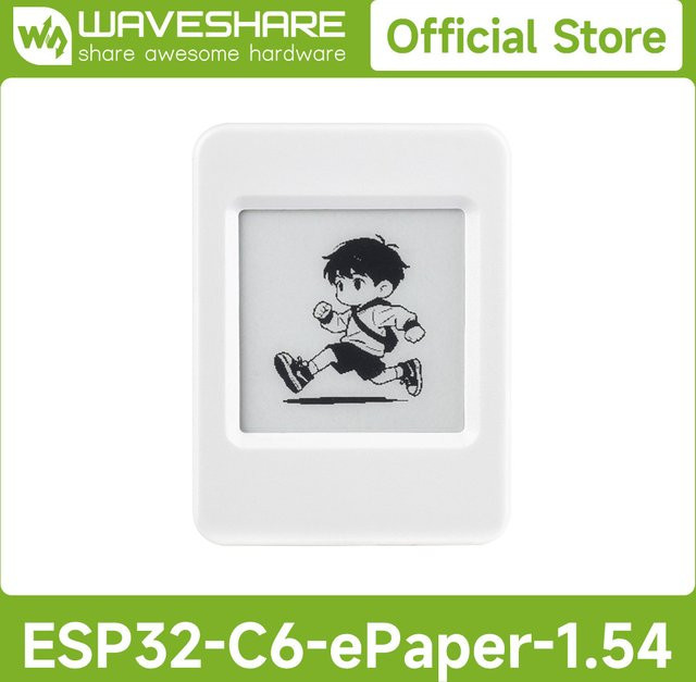 Waveshare ESP32-C6 AIoT-Entwicklungsboard mit 1,54-Zoll-e-Paper-Display in Weiß, 200x200 Auflösung, unterstützt Wi-Fi und BLE 5 - Bild 1