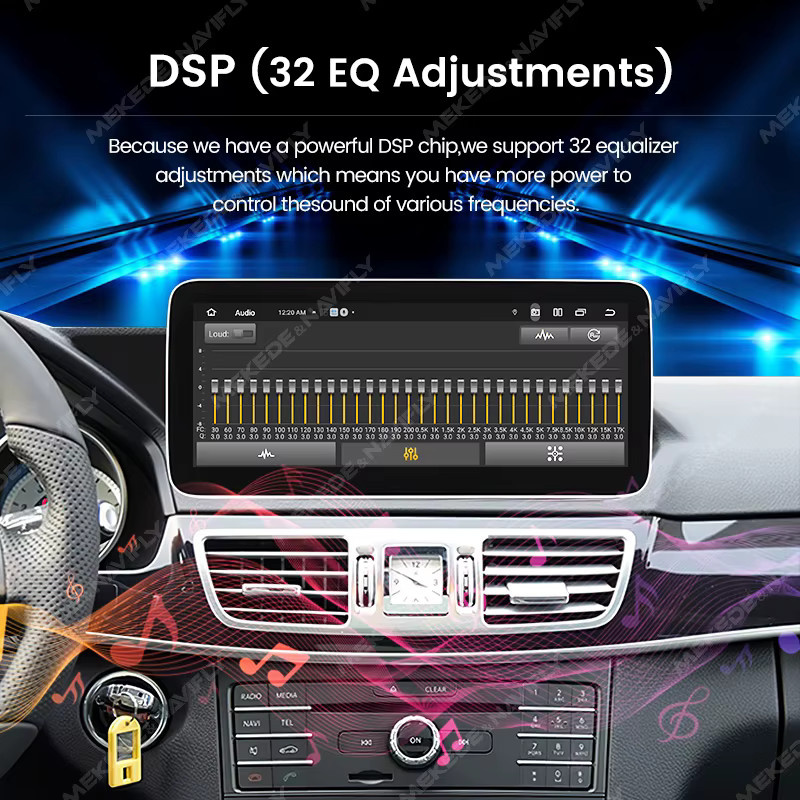 Navifly Android 14 Multimedia Radio für Mercedes Benz E-Klasse W212 E200 E230 E260 S212 mit drahtlosem CarPlay, DSP und Bluetooth in Schwarz - Bild 2