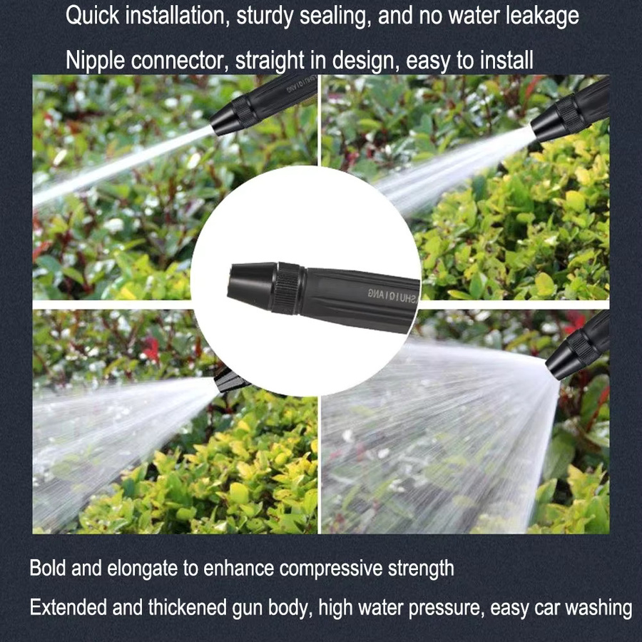 Hochdruck-Wasserpistole mit schwarzer Pagodenlegierungsdüse und robustem Kunststoffgehäuse für die Gartenreinigung und Autowaschanlage - Bild 2