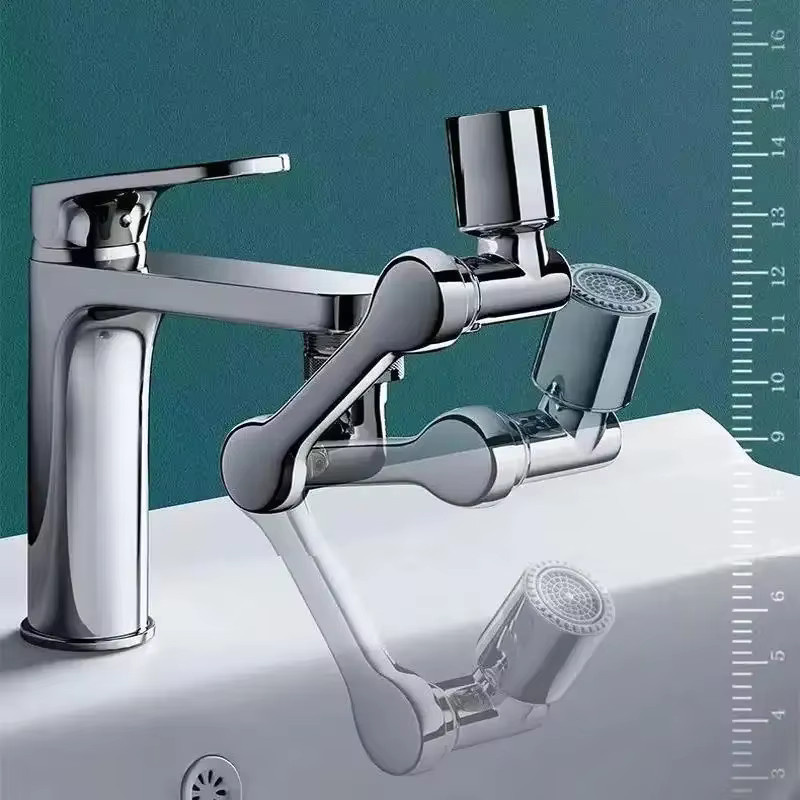 Universal Rotation Extender Wasserhahn Belüfter aus Kunststoff mit Splash Filter für Küche und Waschbecken in Silber - Bild 2