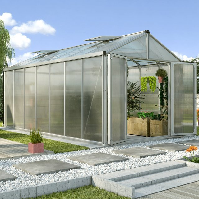 Vitavia Gewächshaus Zeus Comfort 13800 aus eloxiertem Aluminium mit 10 mm HKP und 13,8 m² Fläche - Bild 1