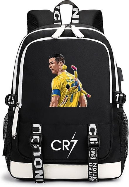 3-teiliges Schulrucksack-Set in Schwarz aus Oxford-Stoff mit großem Fassungsvermögen inklusive Federmäppchen und Schultergurt - Bild 1