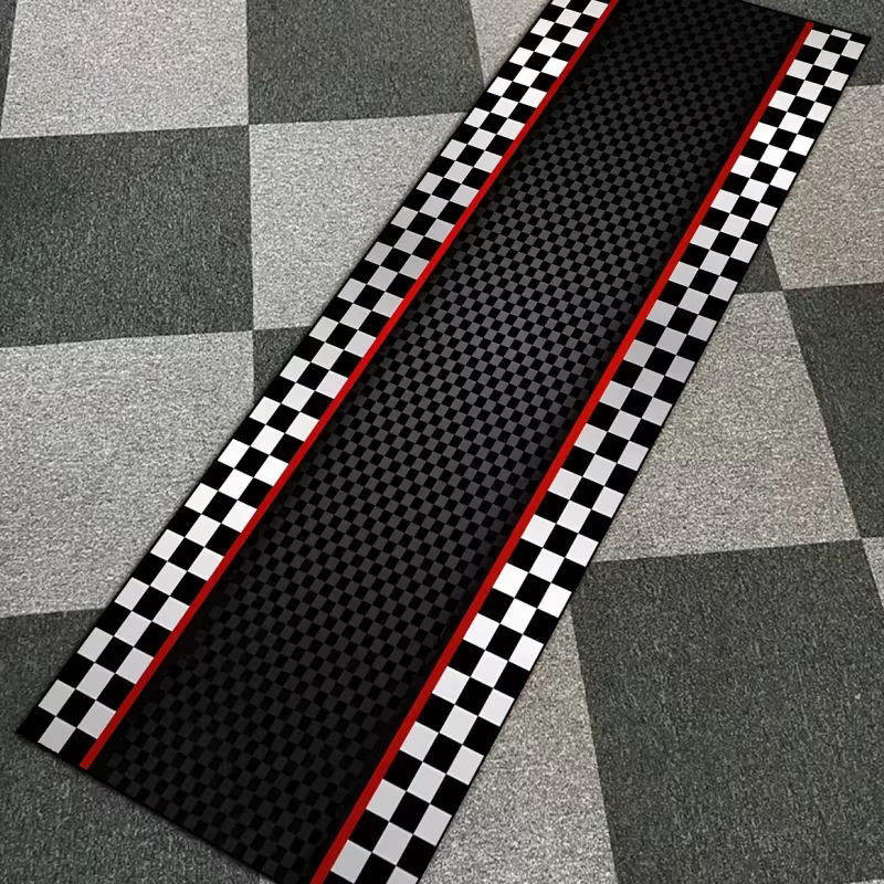 VIKAMA Racing Karierter Streifen-Teppich in Multicolour, Fleckenresistente und Langlebige Bodenmatte für das Kinderzimmer, Breite: 160 cm, Tiefe: 60 cm - Bild 2