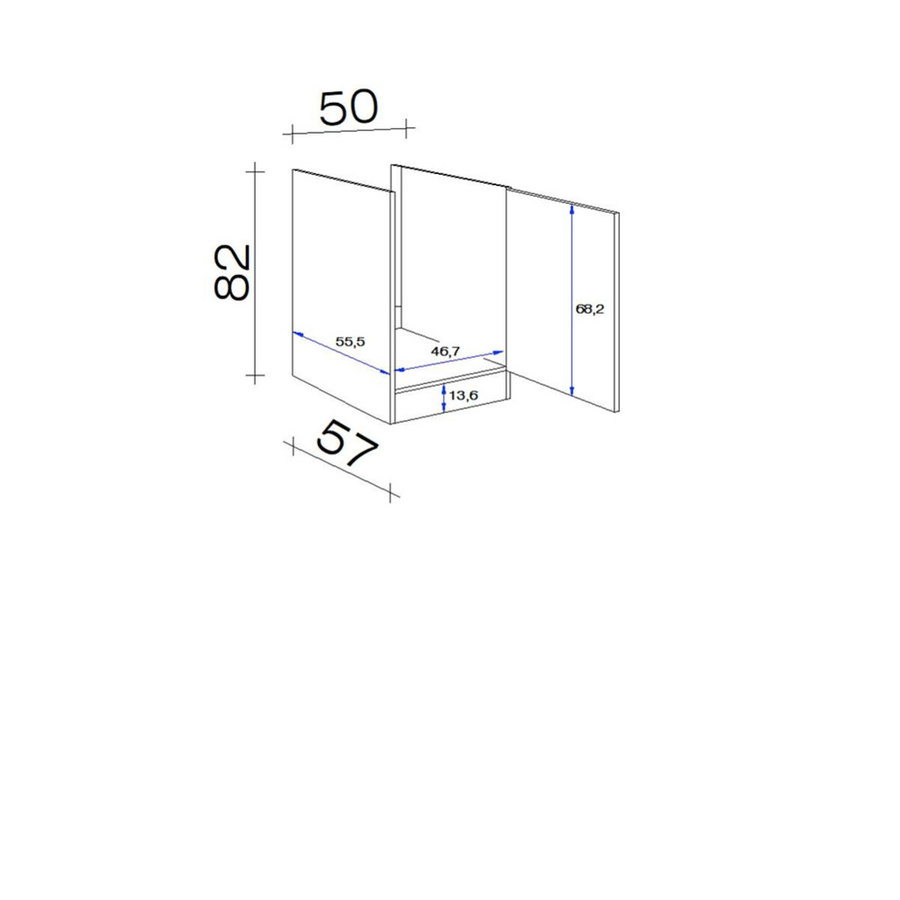Flex-Well Spülenunterschrank Elva in Anthrazit, strukturiert, B/H/T: 50 x 82 x 57 cm - Bild 2