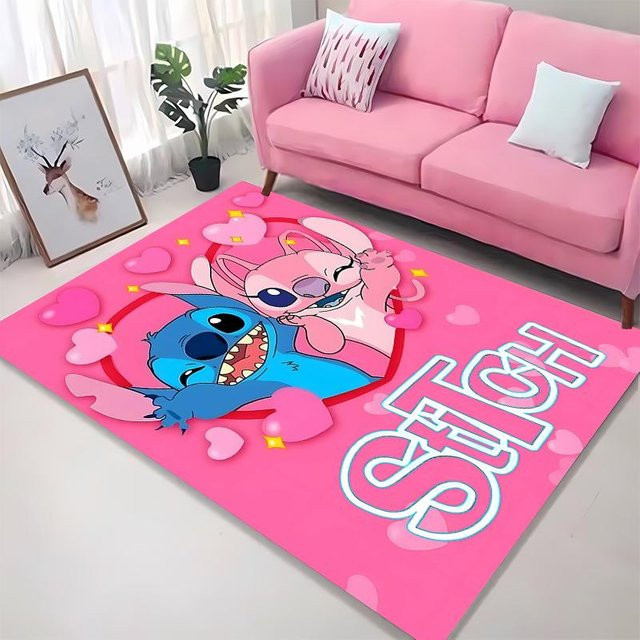 Rutschfester Teppich mit 3D Engel-Motiv in Rosa von LjqEight für Wohnzimmer und Schlafzimmer, B: 120 cm, T: 100 cm - Bild 1